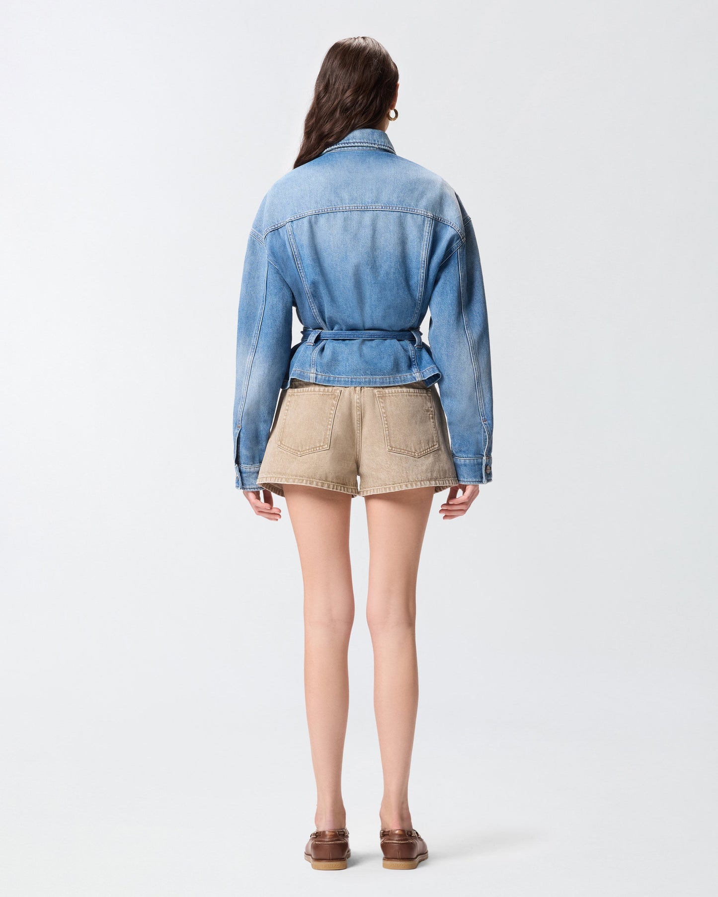 Denim jacket with belt