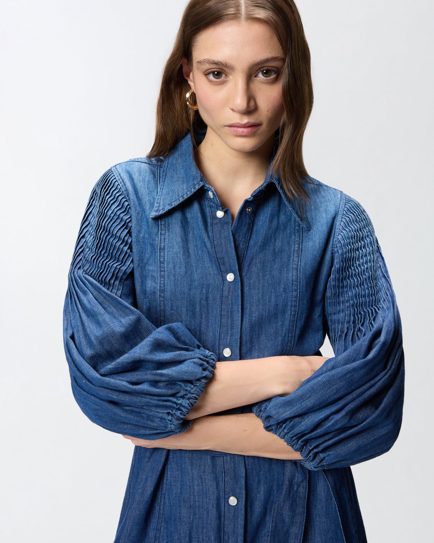 Long denim shirt dress
