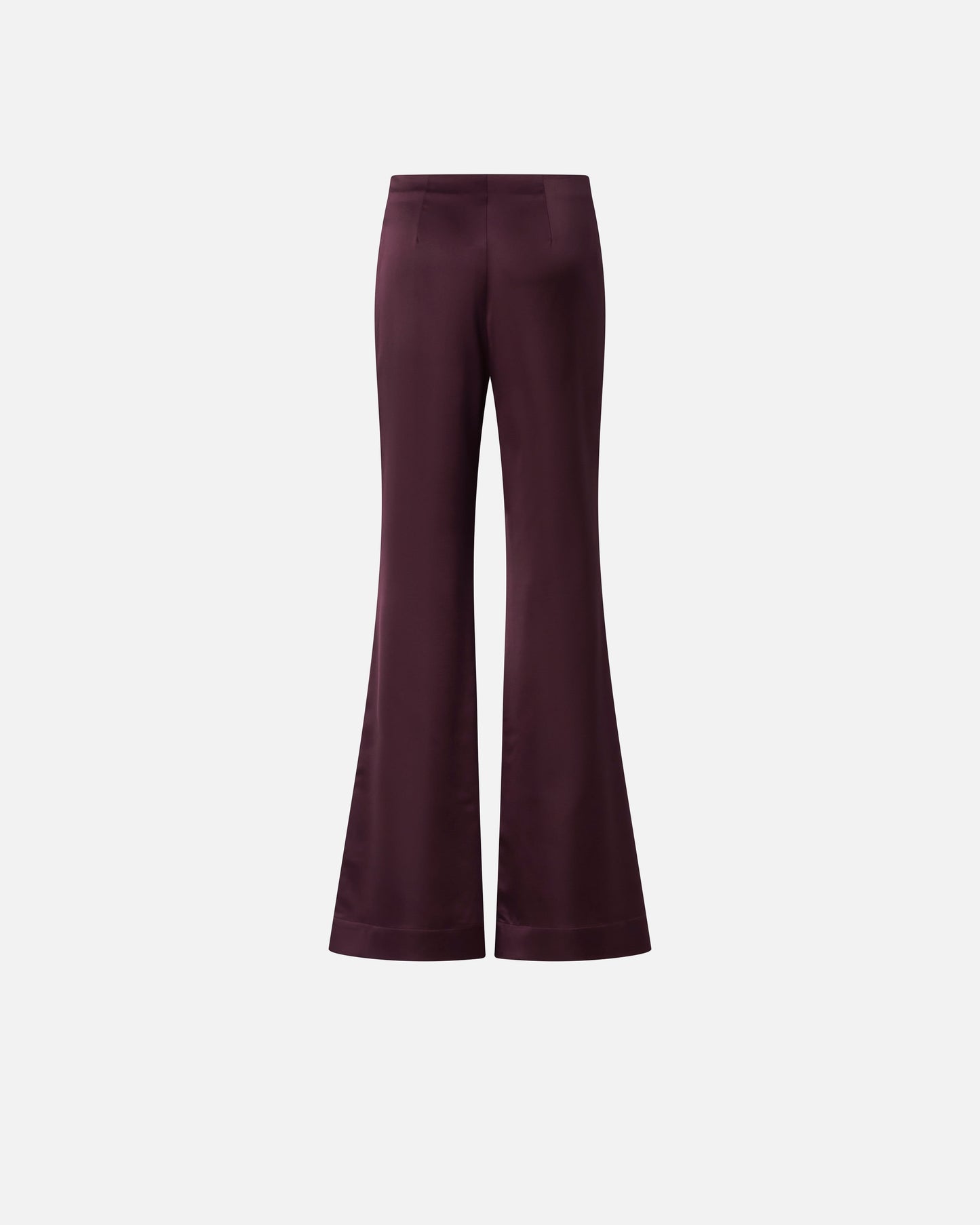 Flared trousers in satin