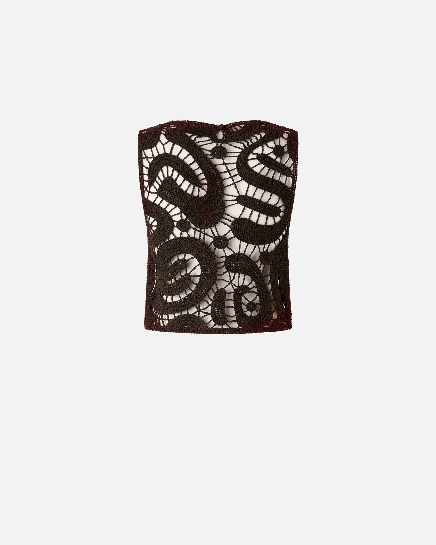 Geometric crocheted sleeveless top