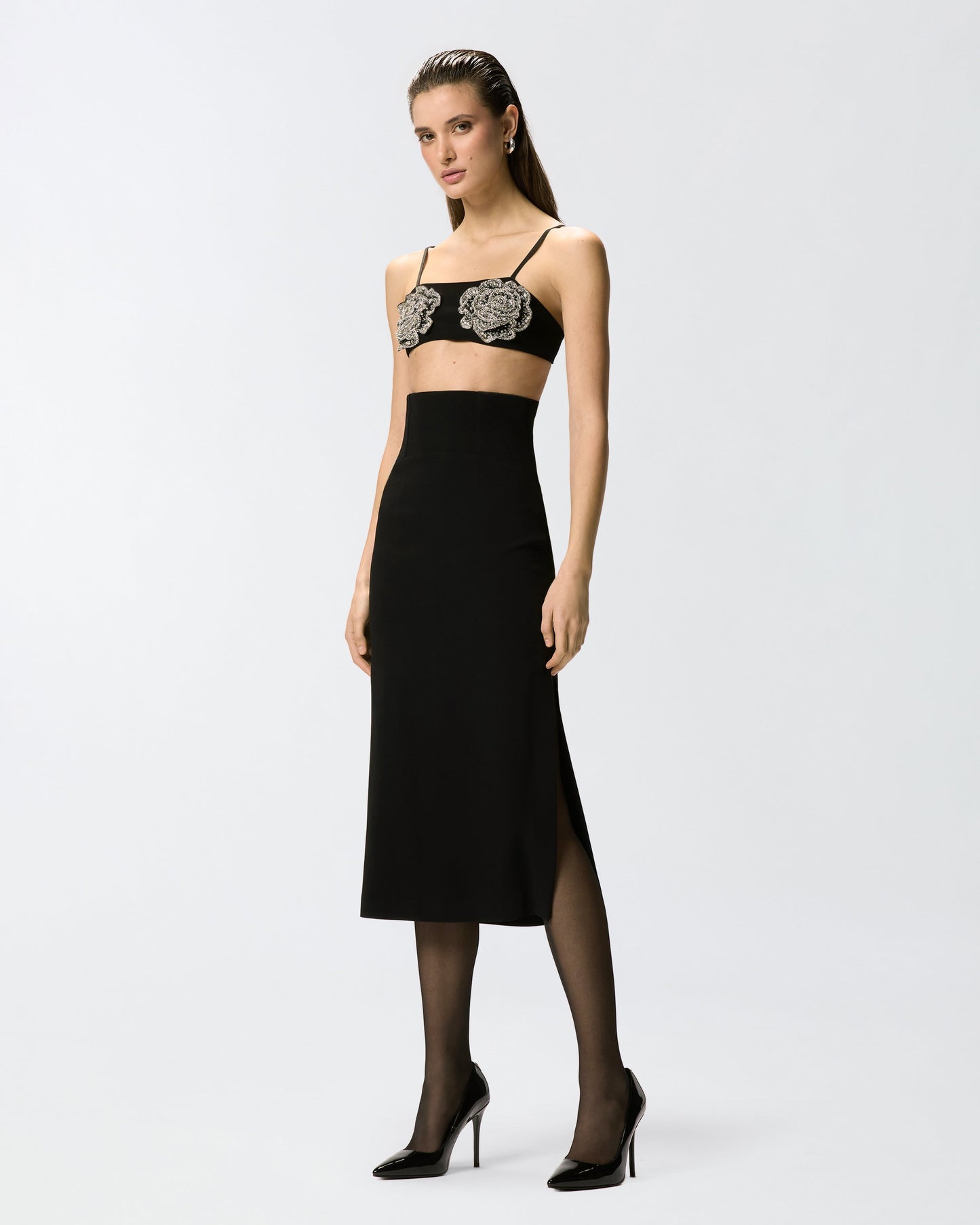 Midi skirt with bodice waist