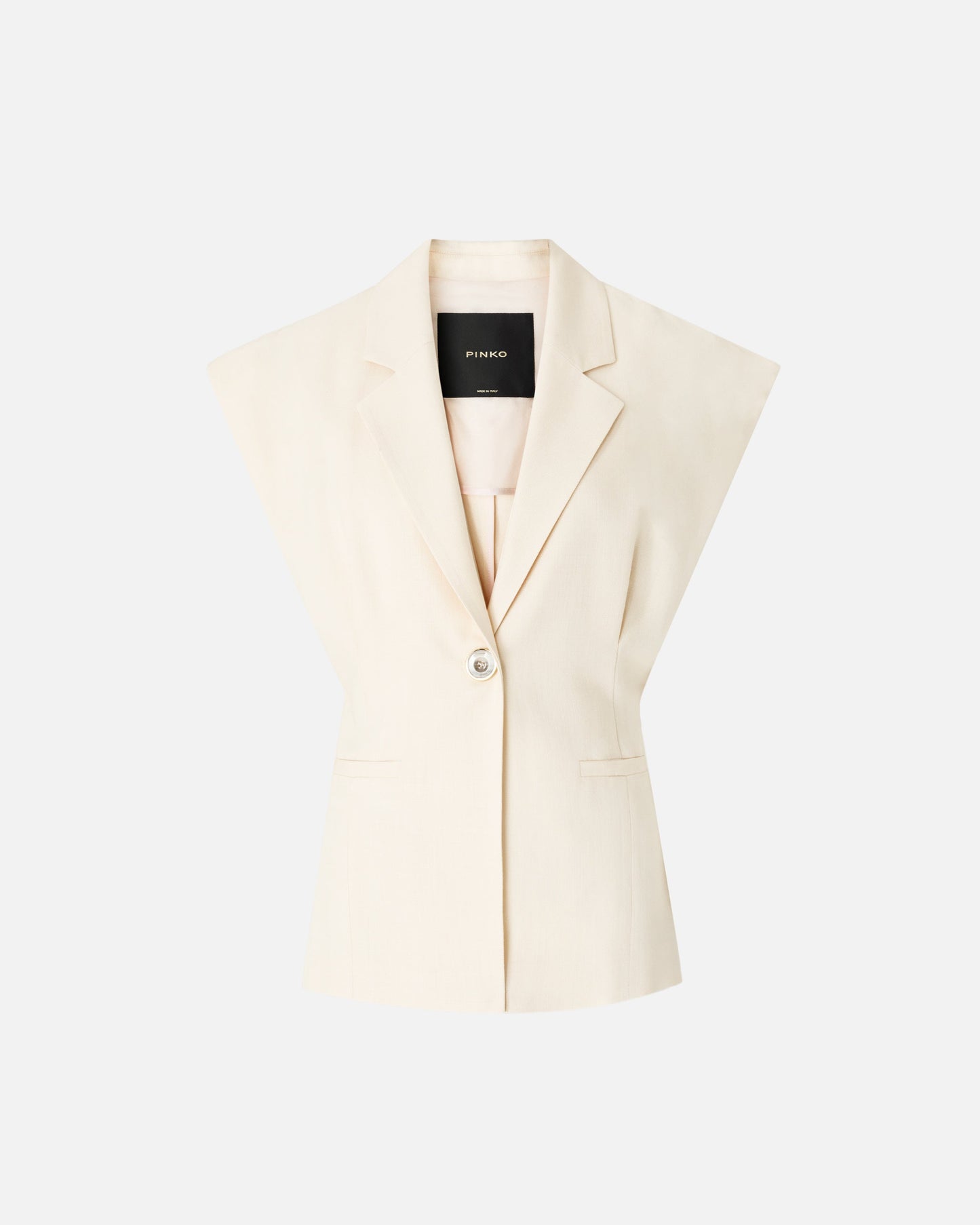 Sleeveless rustic-effect jacket