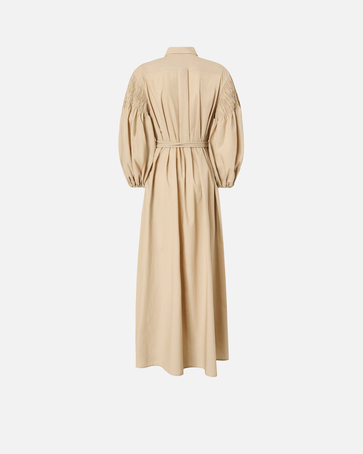 Long shirt dress in cotton with belt
