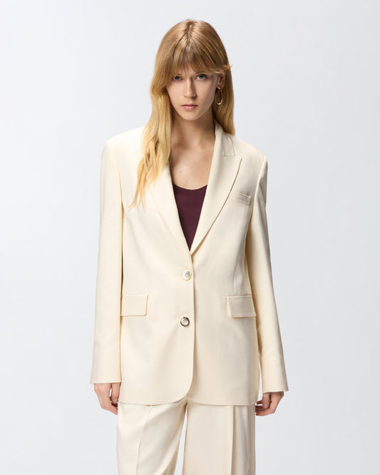 Single-breasted jacket with a rustic effect