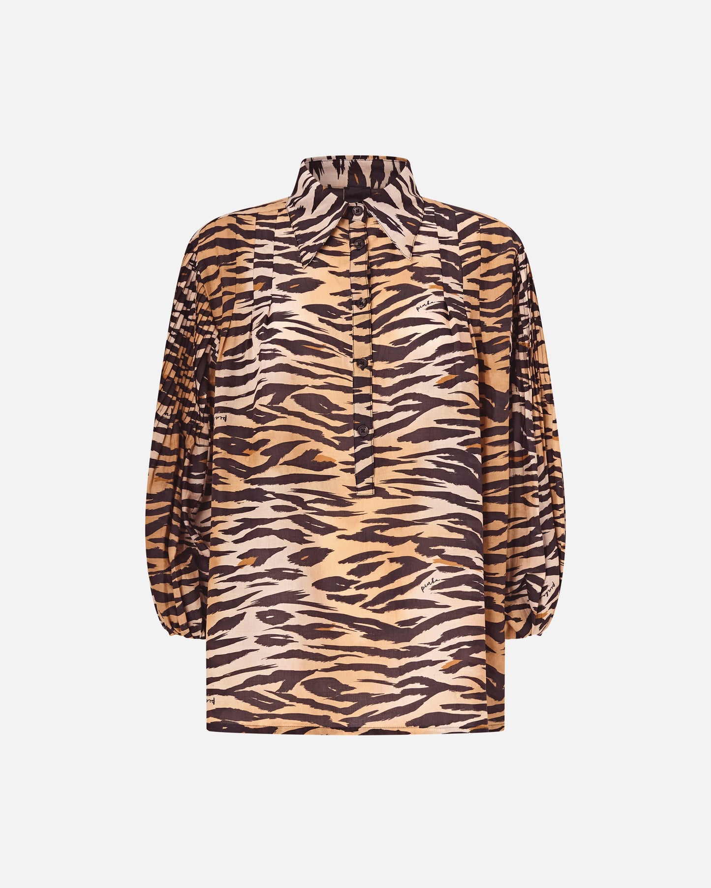 Cotton and silk blouse with animal print