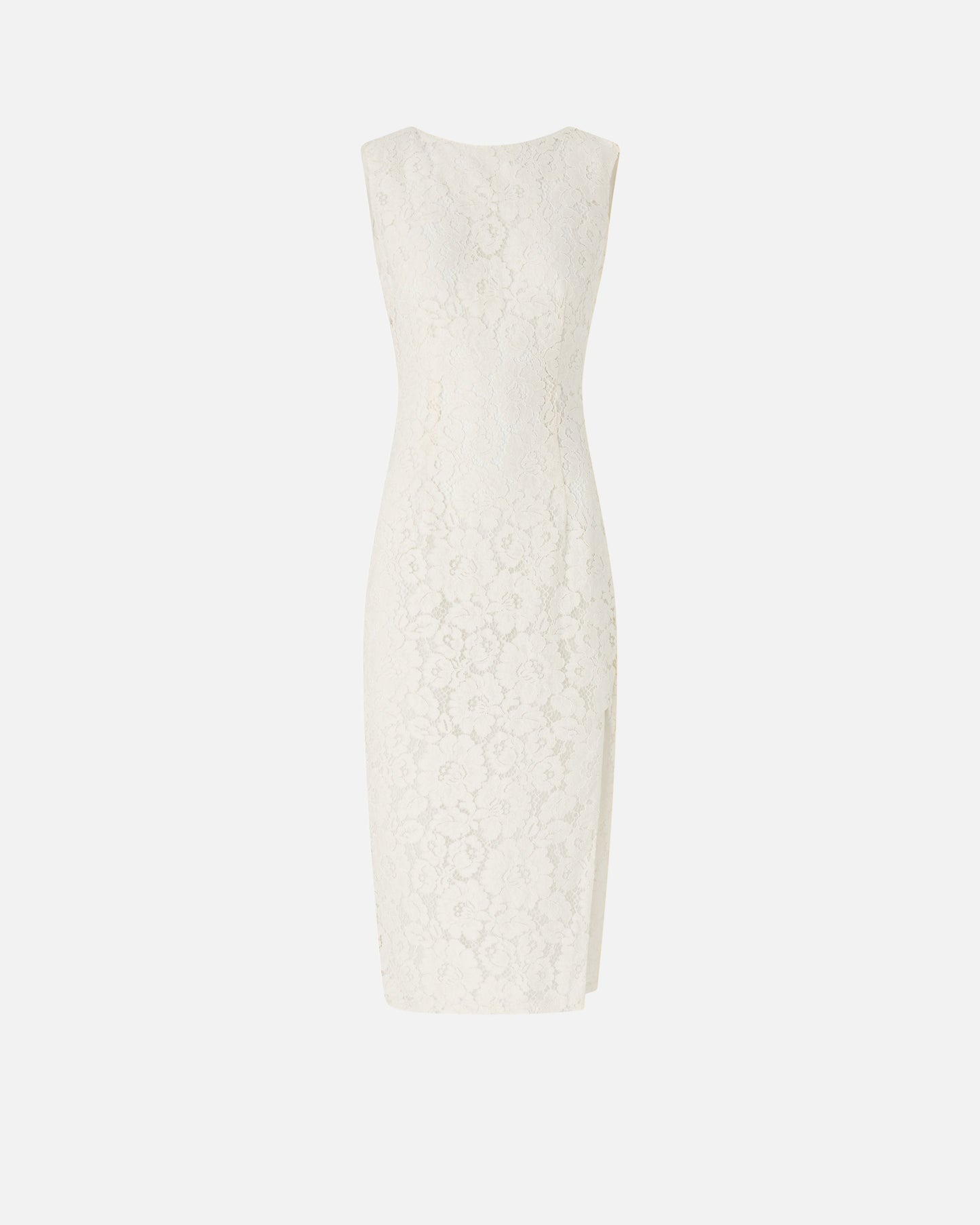 Floral lace dress with plunging rear neckline