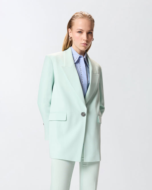 Jacket with rose jewel buttons