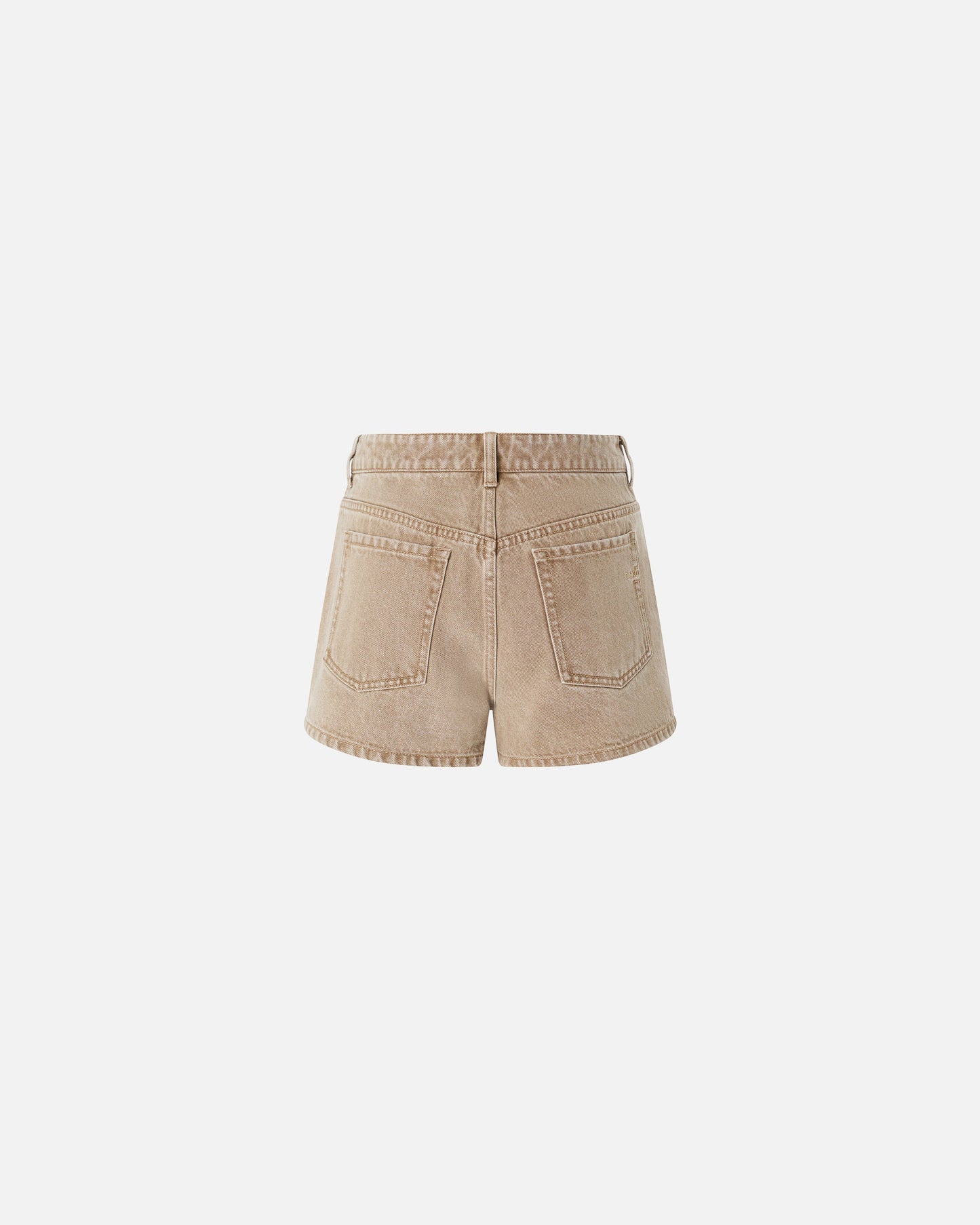 Brown denim shorts with studs