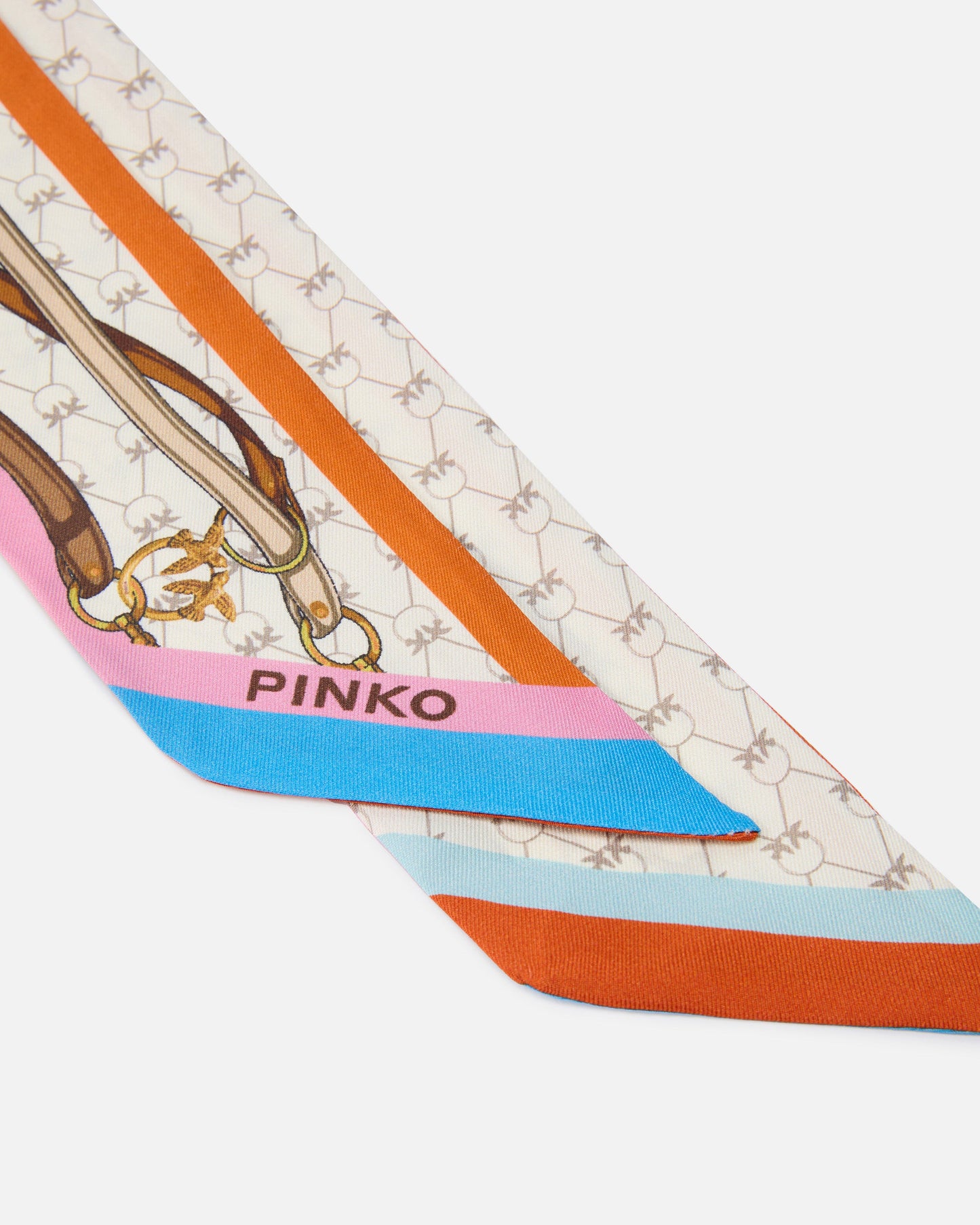 Thin scarf with multicoloured print