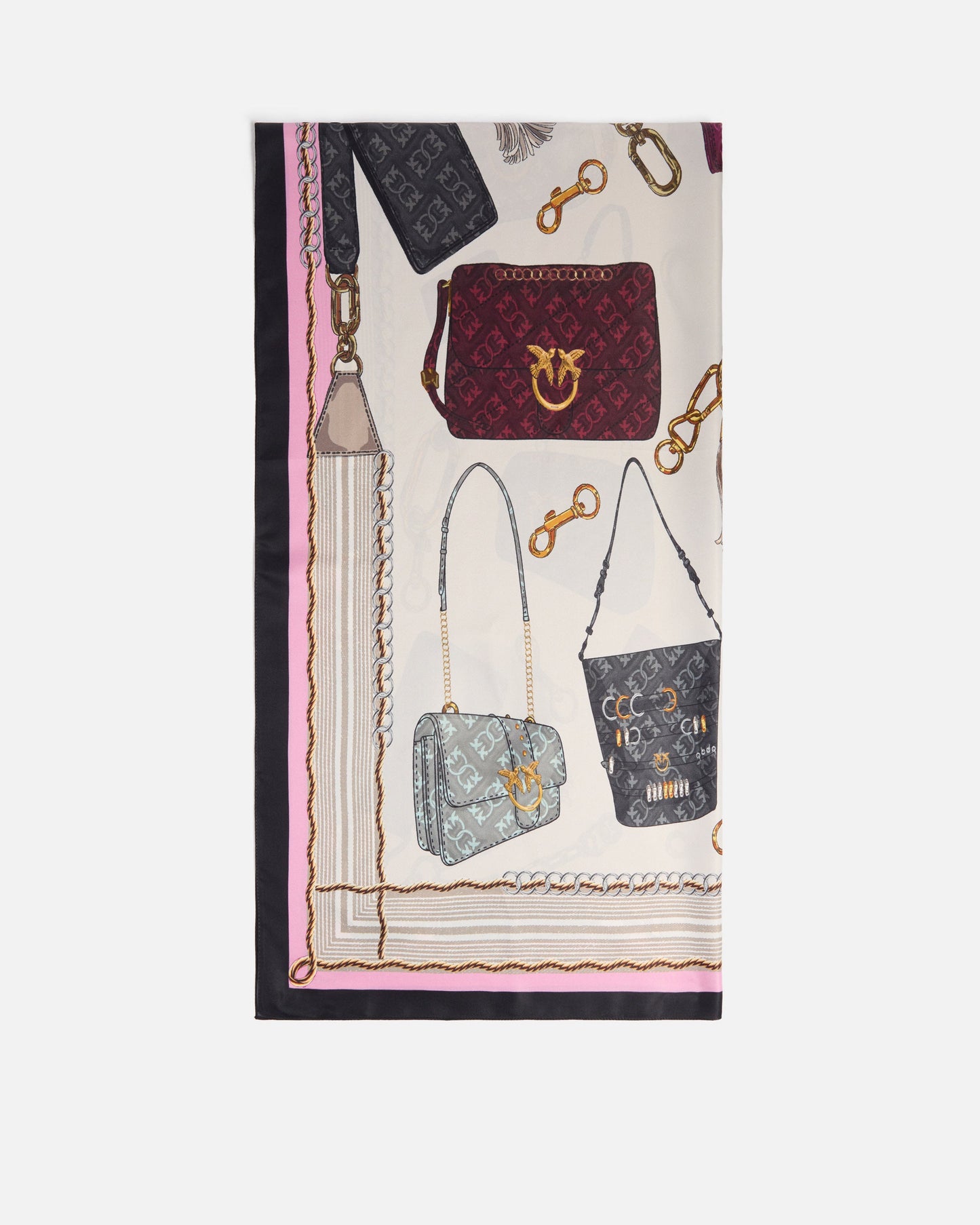 Scarf with bag print