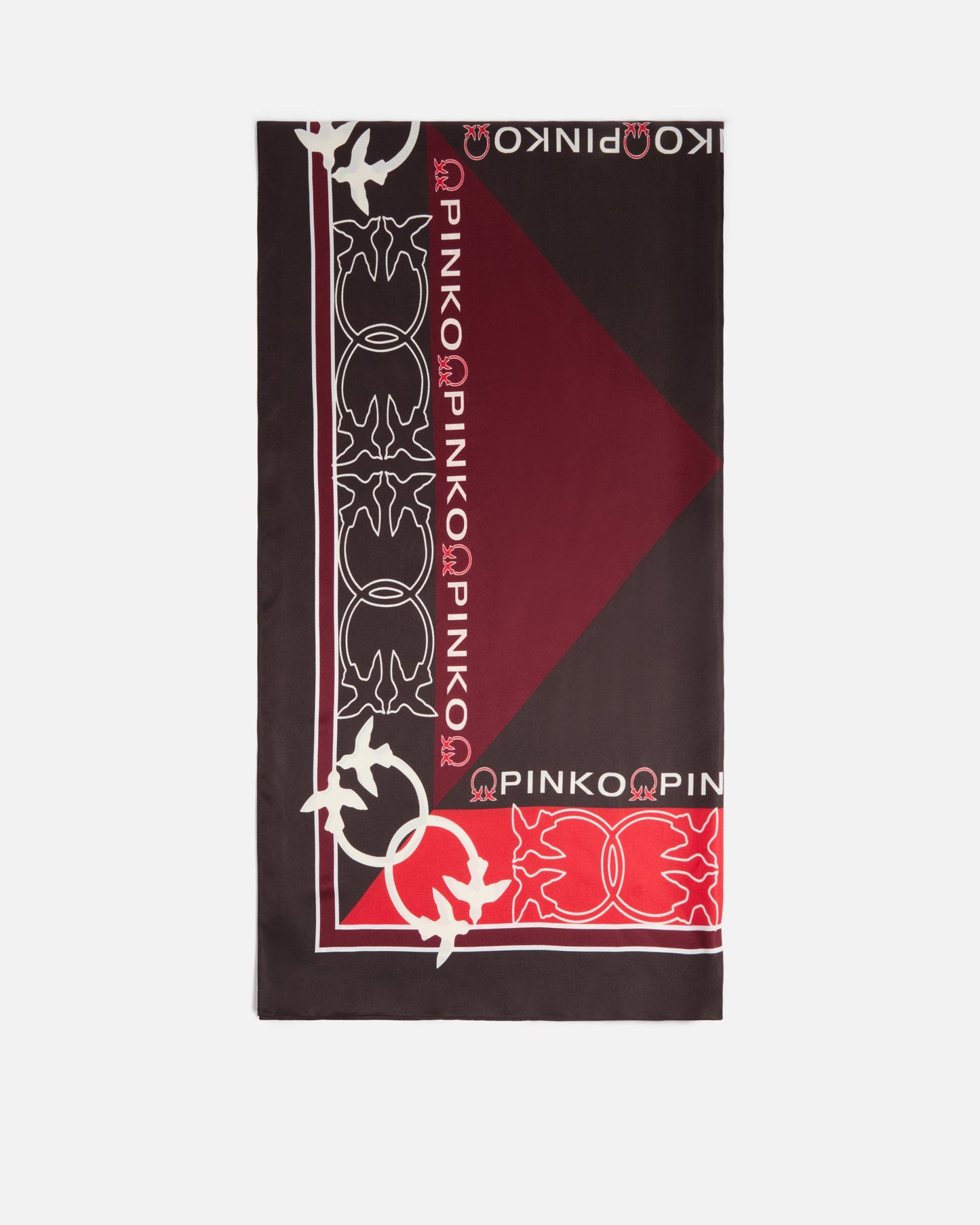 Two-tone scarf with logos