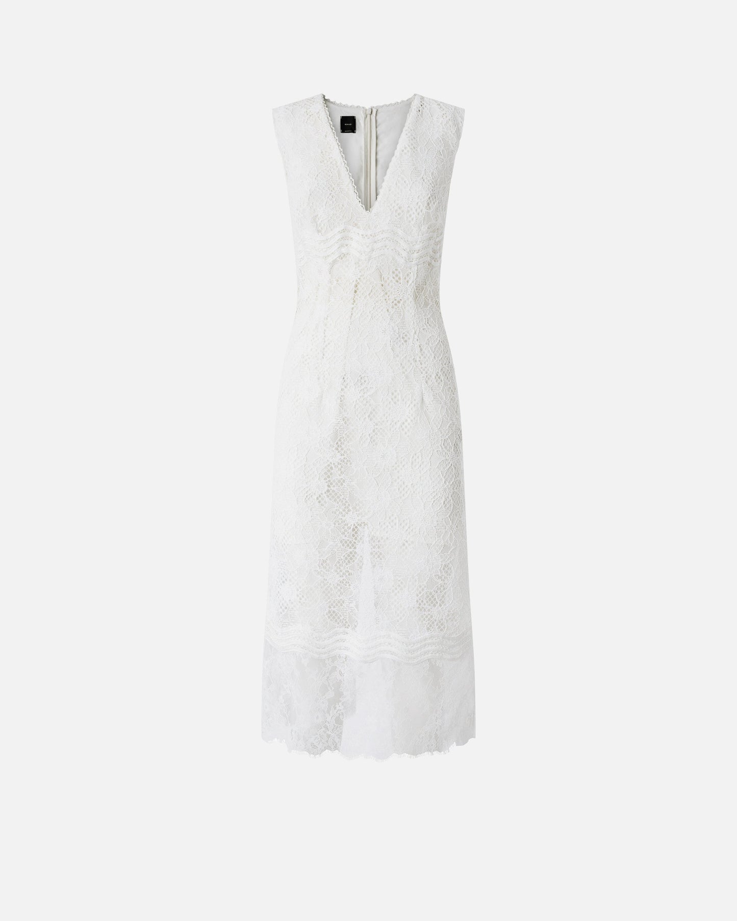 Sleeveless midi dress in lace