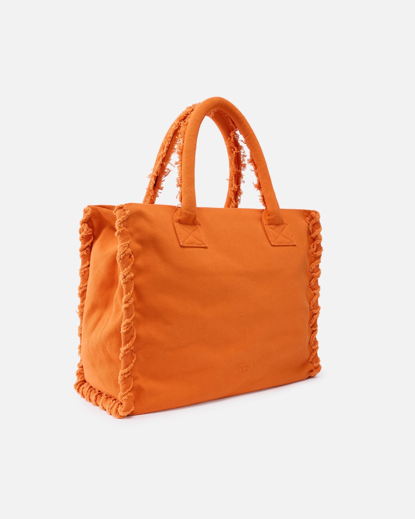 Medium Beach shopping tote in canvas with logo and fraying