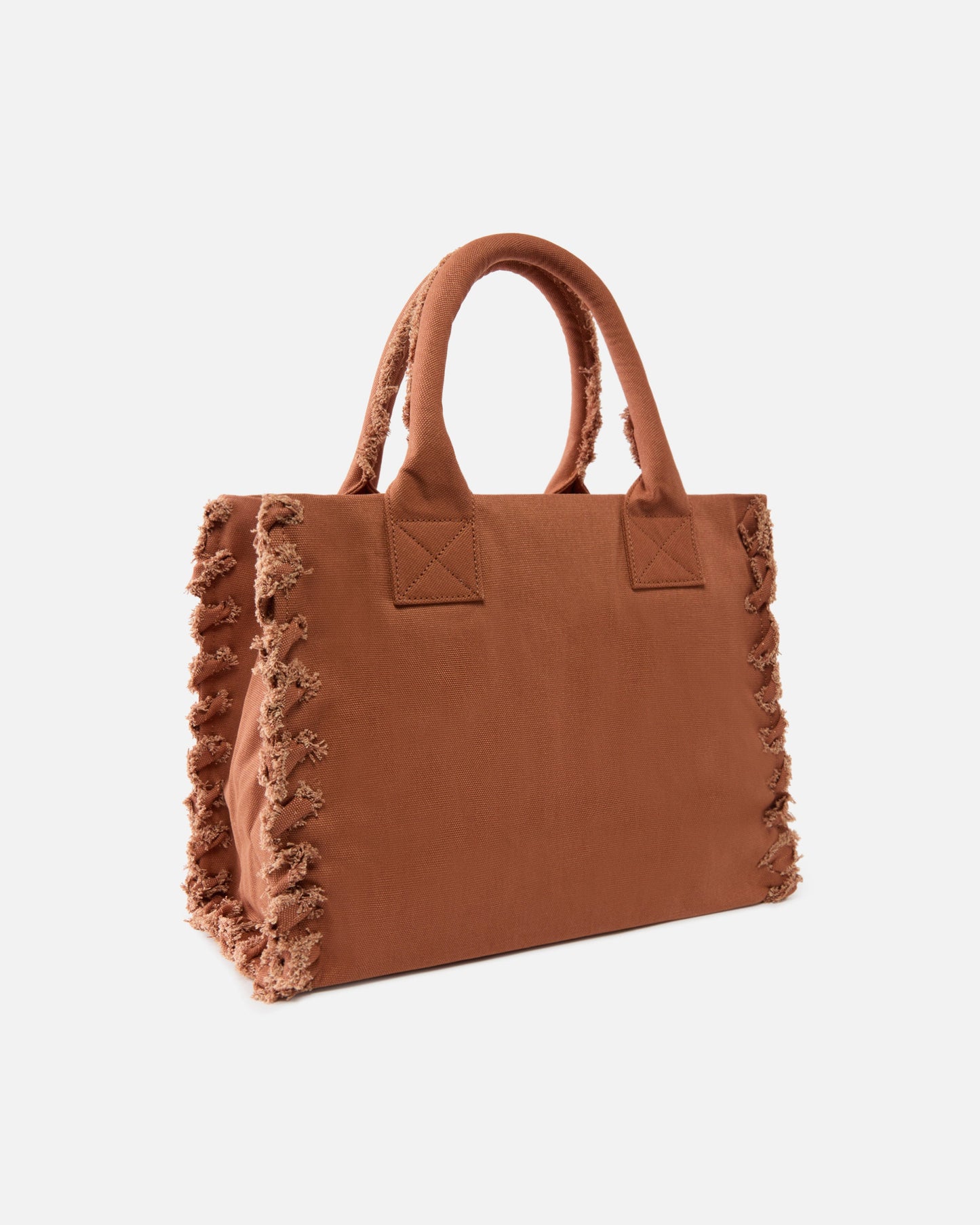 Medium Beach shopping tote in canvas with logo and fraying