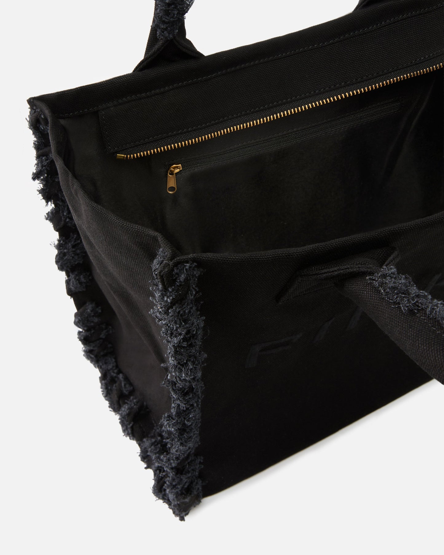 Medium Beach shopping tote in canvas with logo and fraying