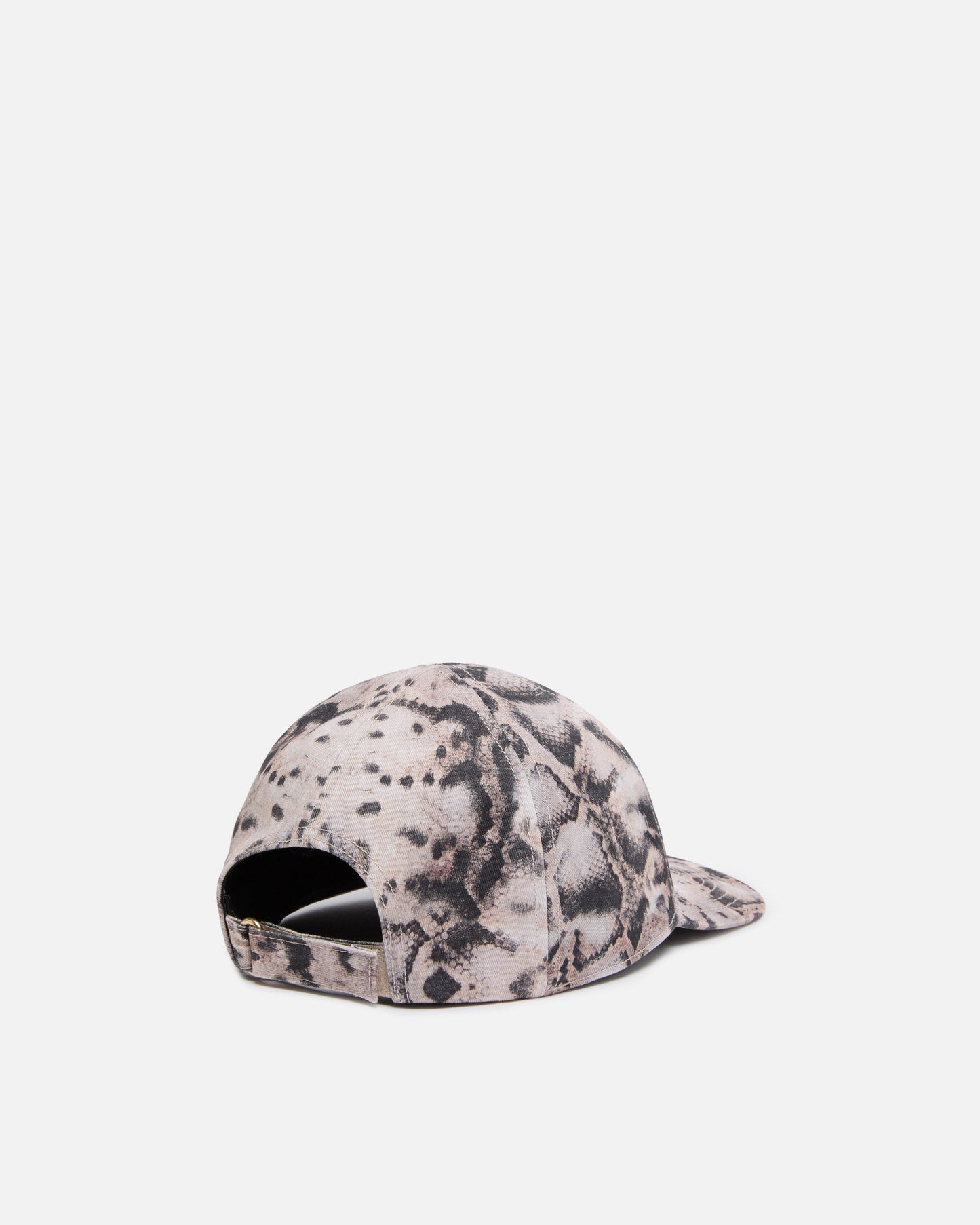 Cap with peak and snake print