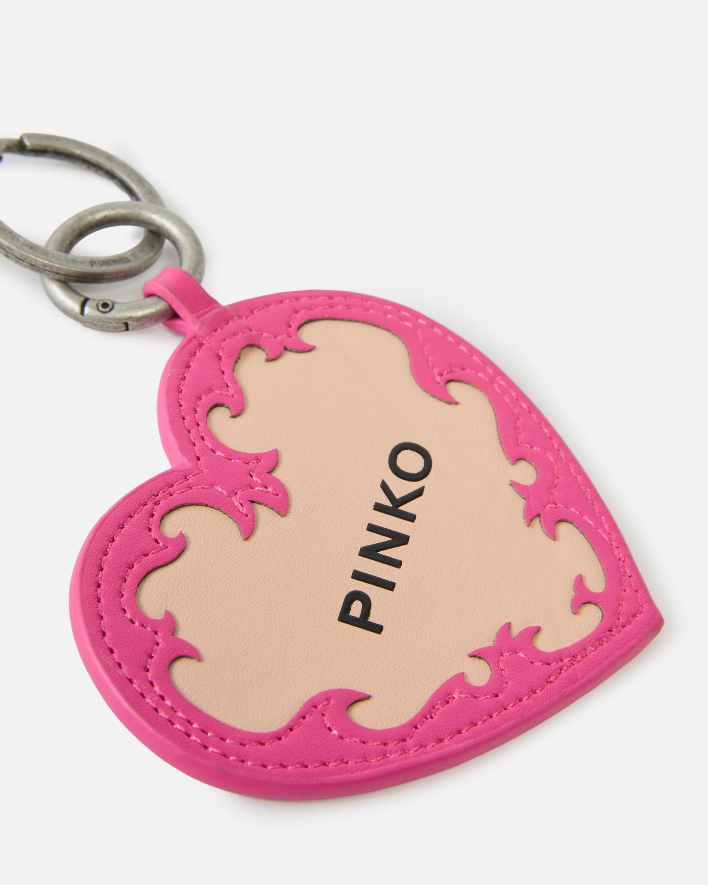 logo heart keyring charm
