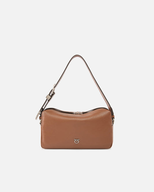 Mini crossbody bowler bag in new biker leather