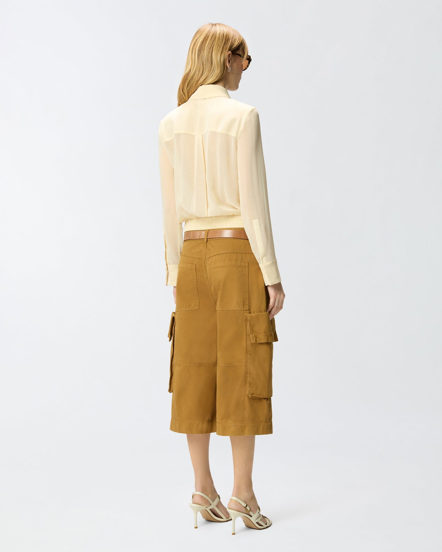Semi-sheer shirt with metallic details