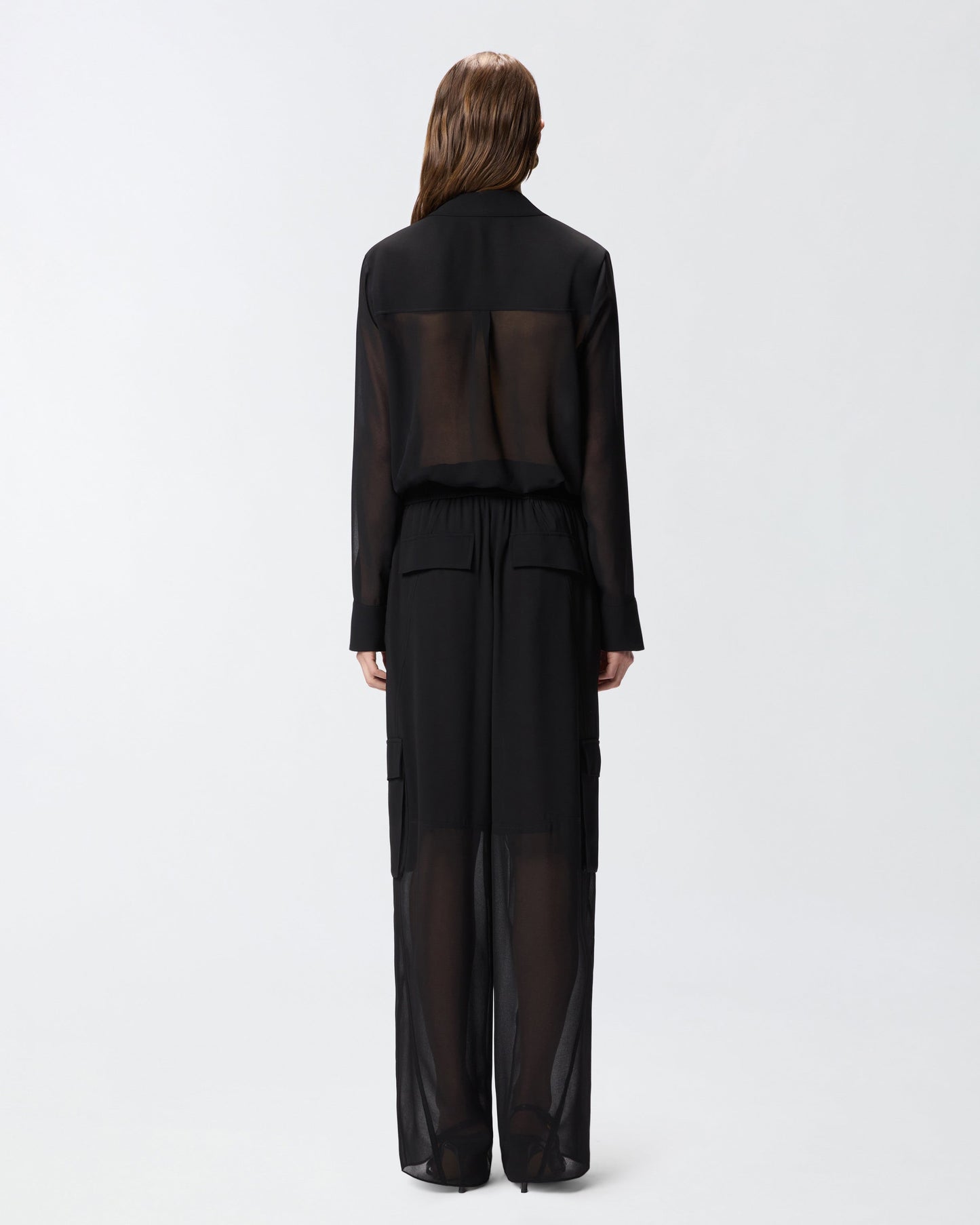 Semi-sheer shirt with metallic details