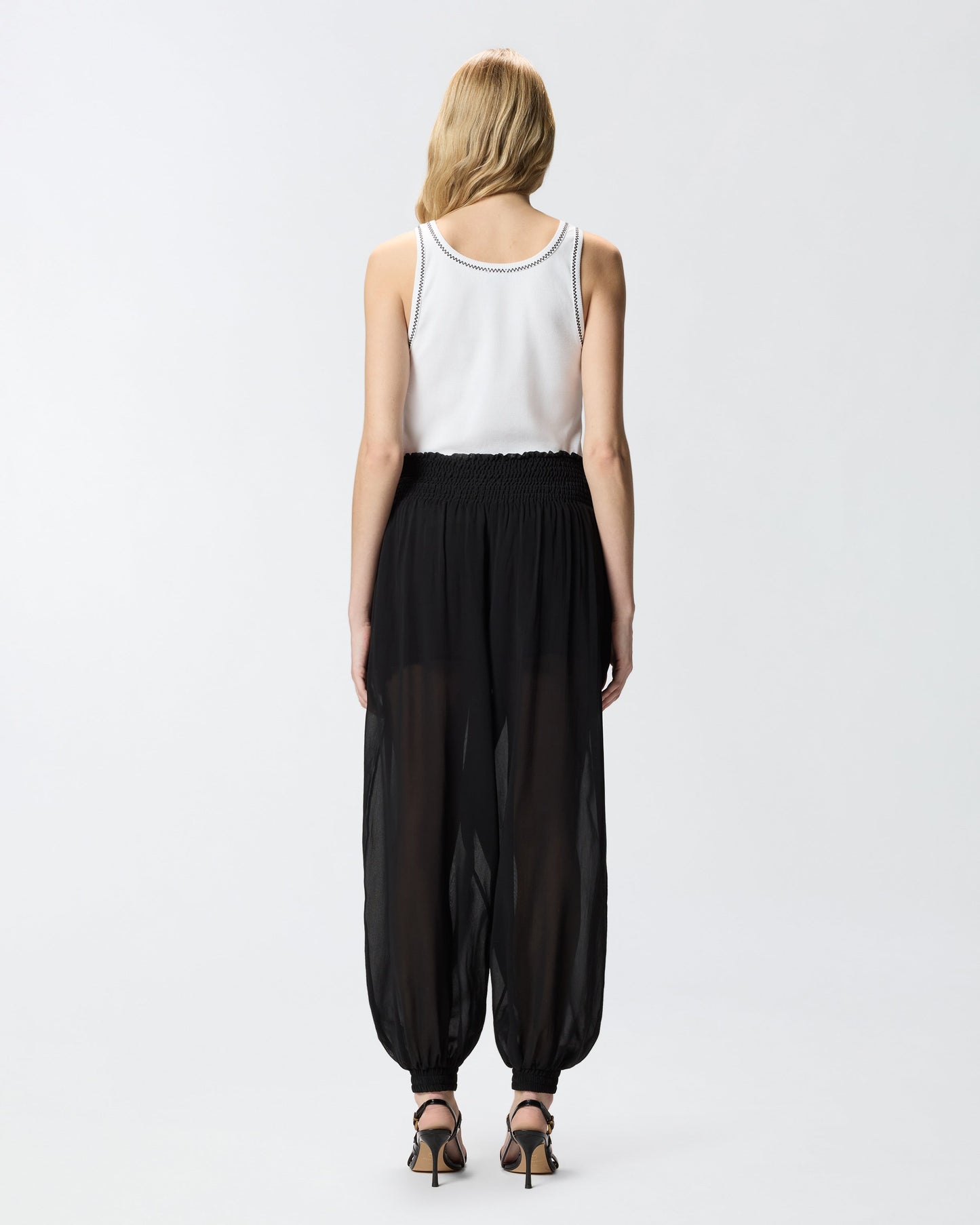 Ribbed vest top with Love Birds embroidery