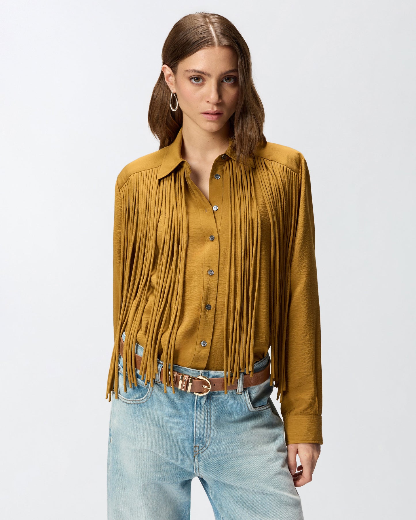 Texan-style shirt with fringing