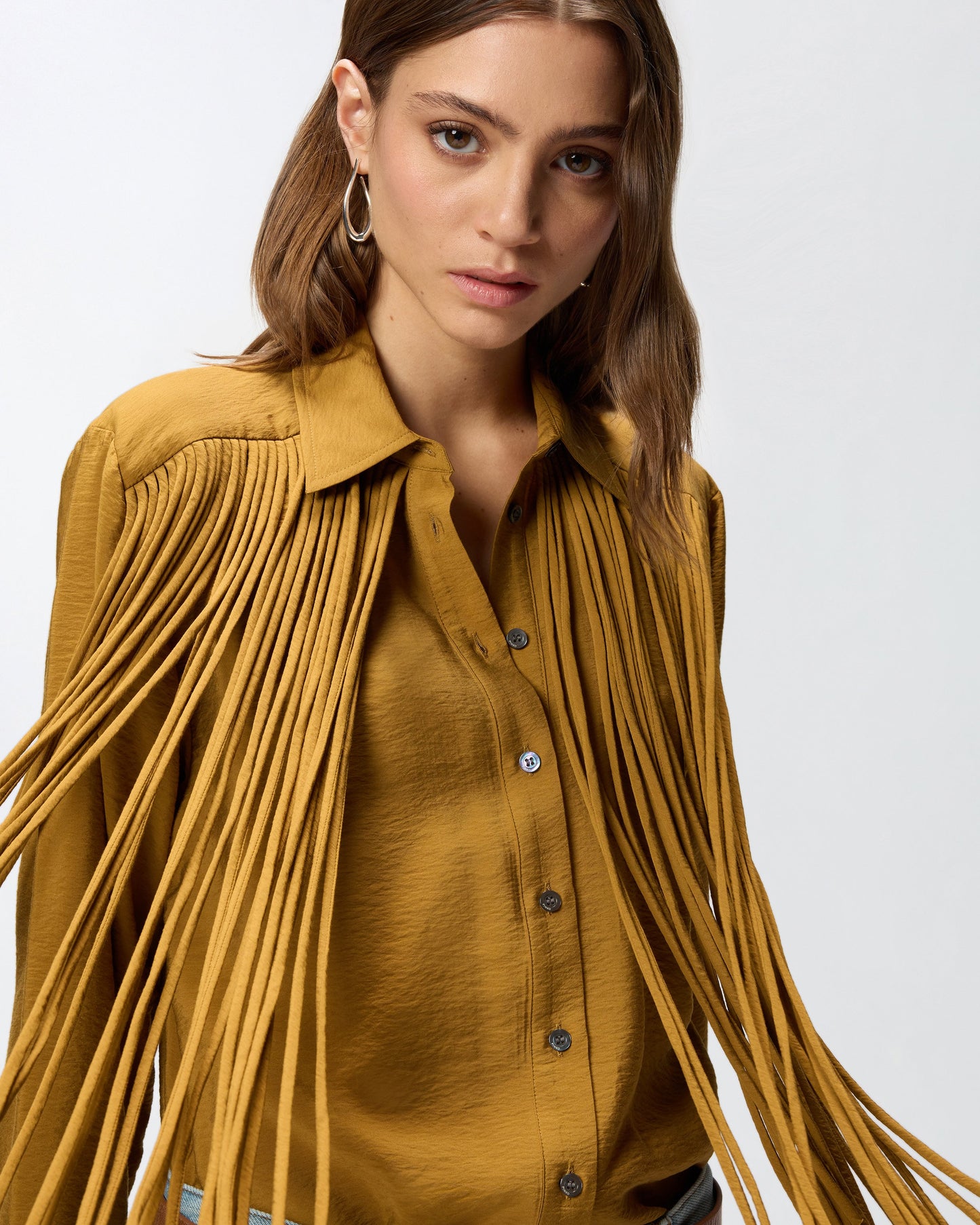 Texan-style shirt with fringing