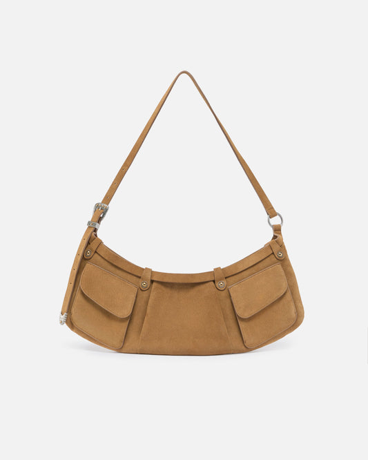 Pocket Body Bag large shoulder bag in suede with pockets