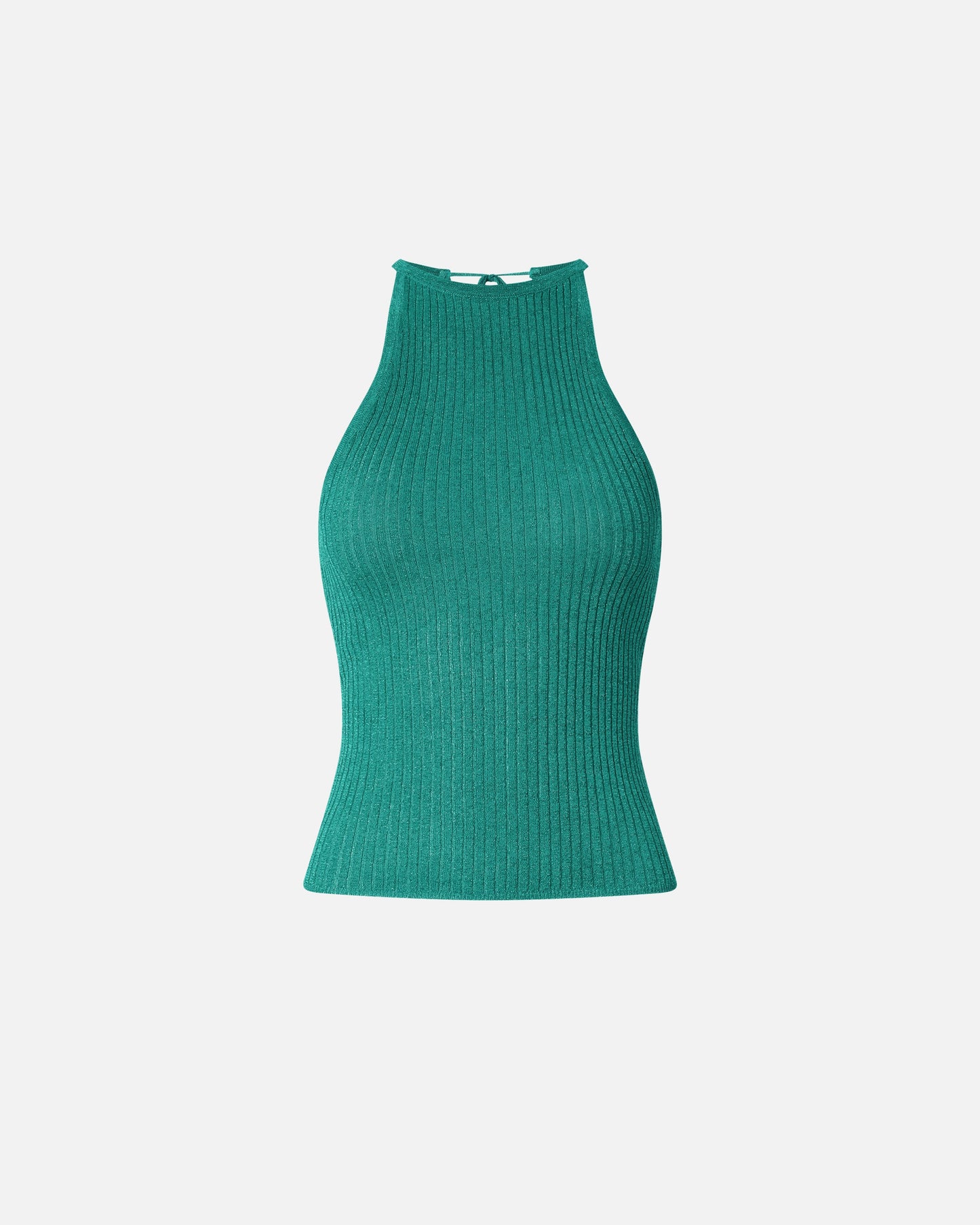 Off-the-shoulder top with neck fastening