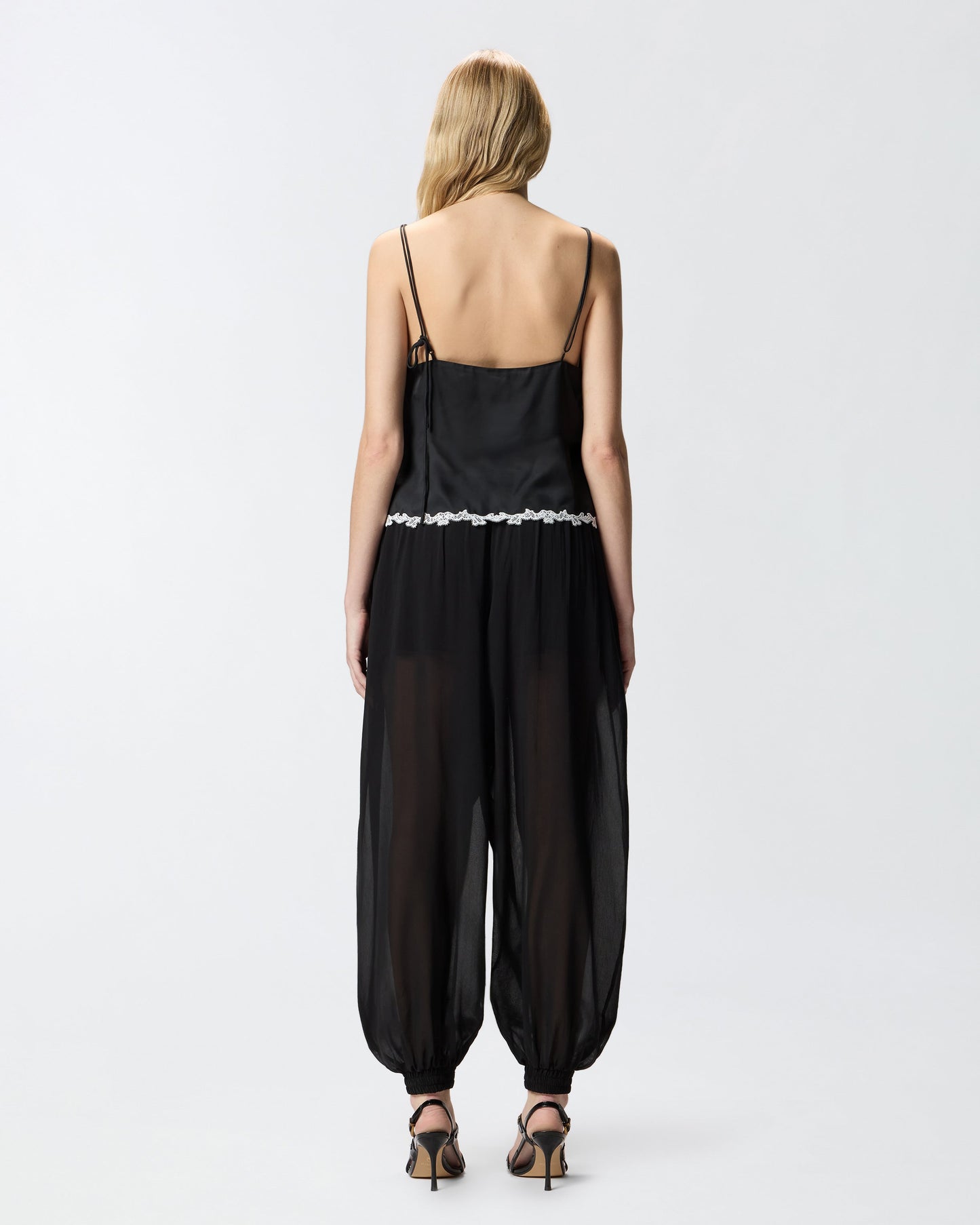 Top with lace inserts