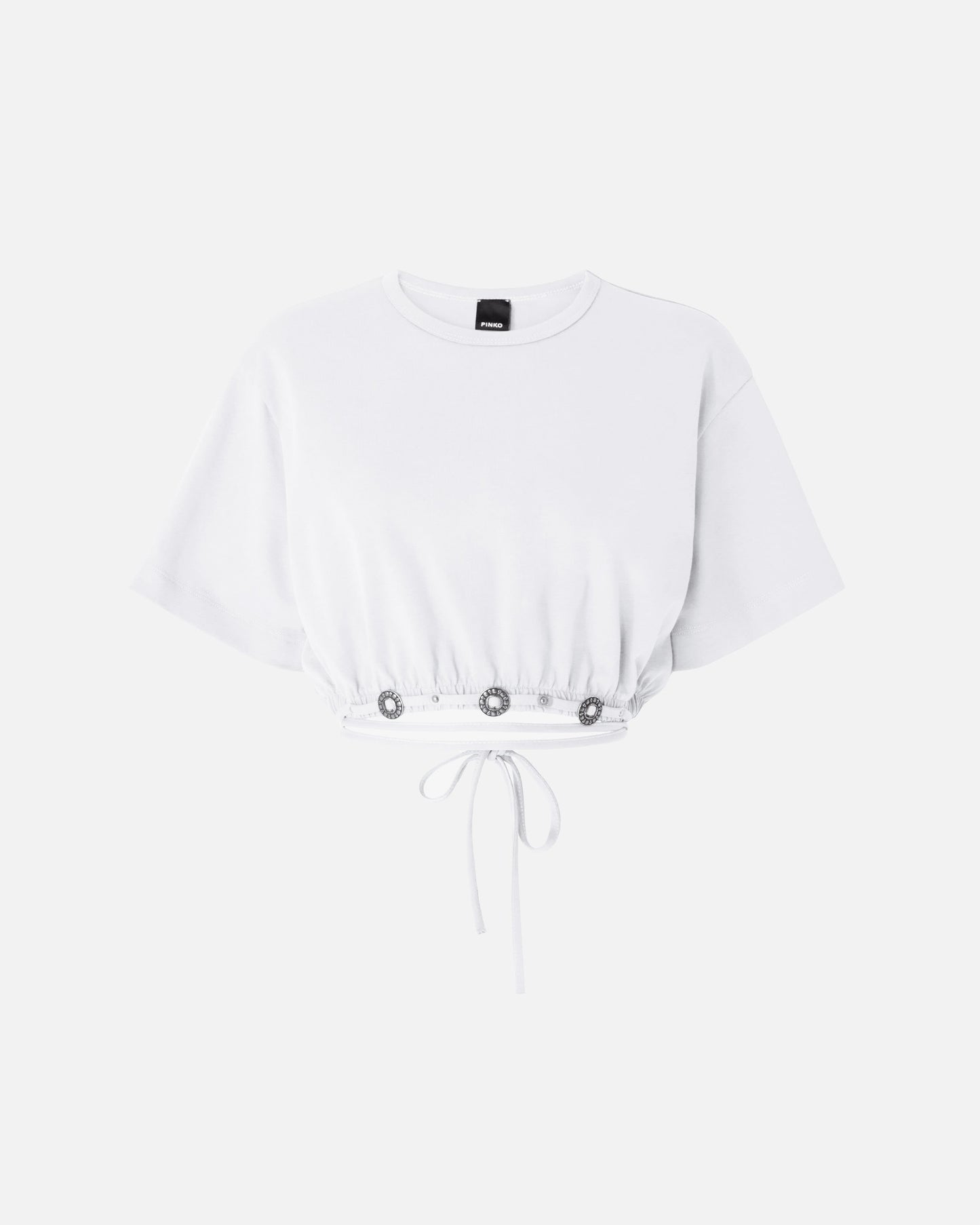 Cropped T-shirt with lace and Texan details