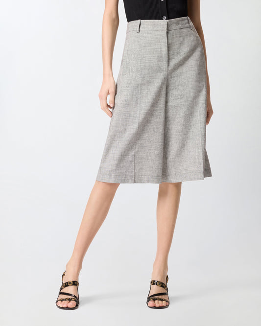 Slub shorts with pressed pleat detail
