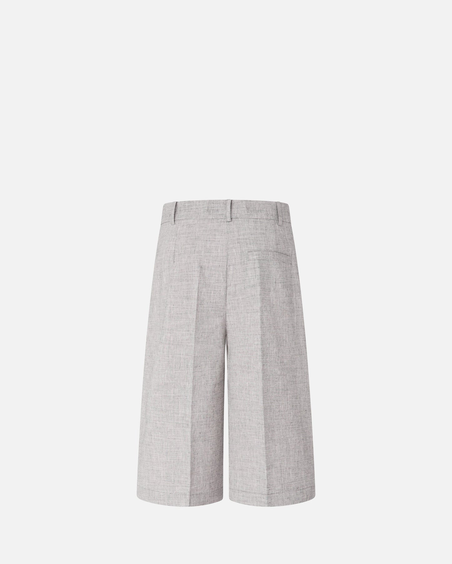 Slub shorts with pressed pleat detail