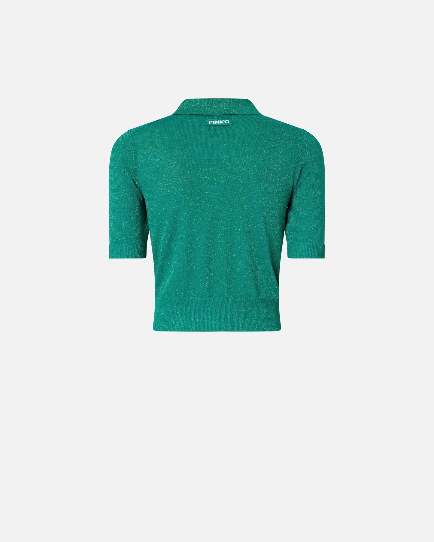 Cropped, short-sleeved cardigan with collar