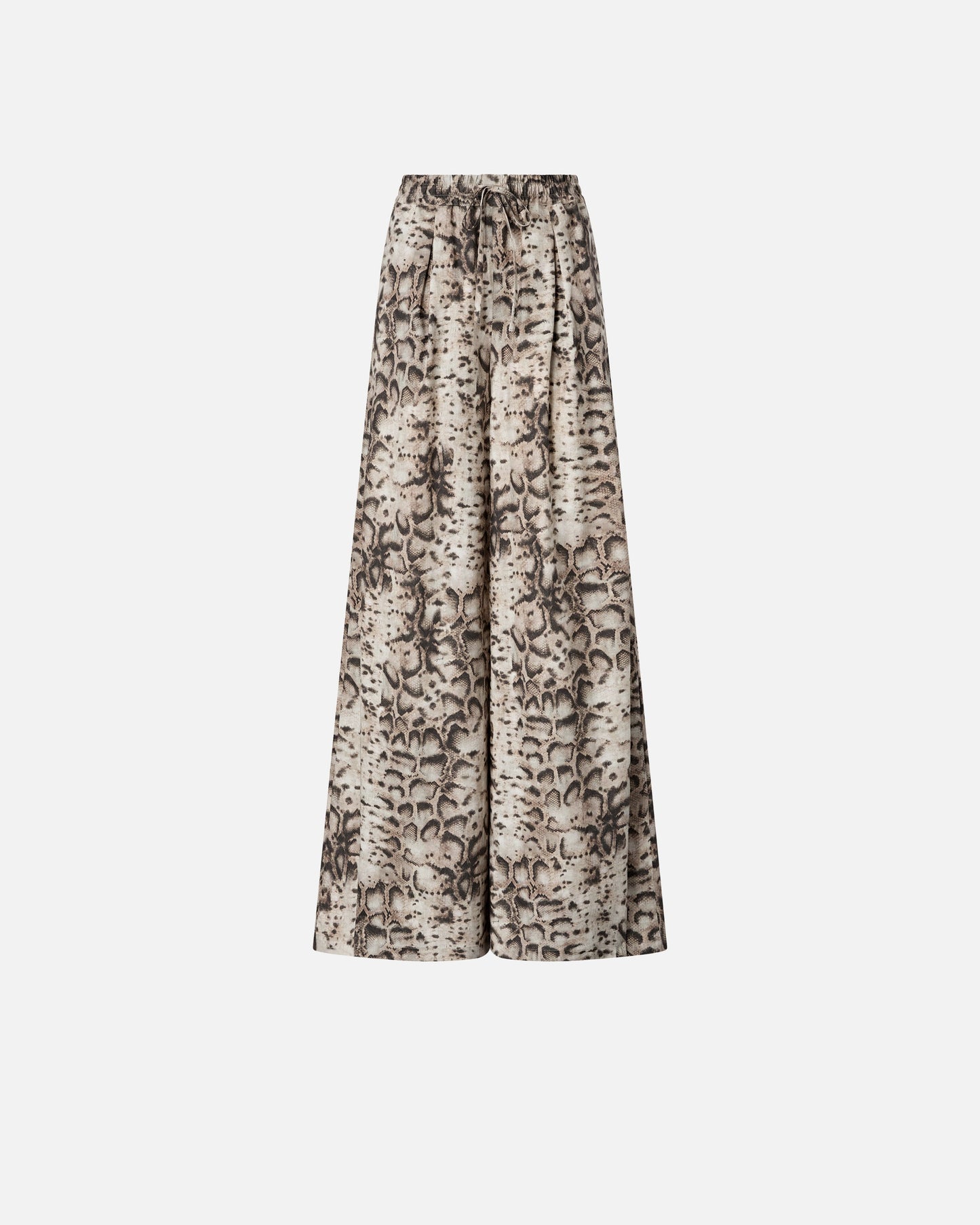 Wide-leg trousers with snake print