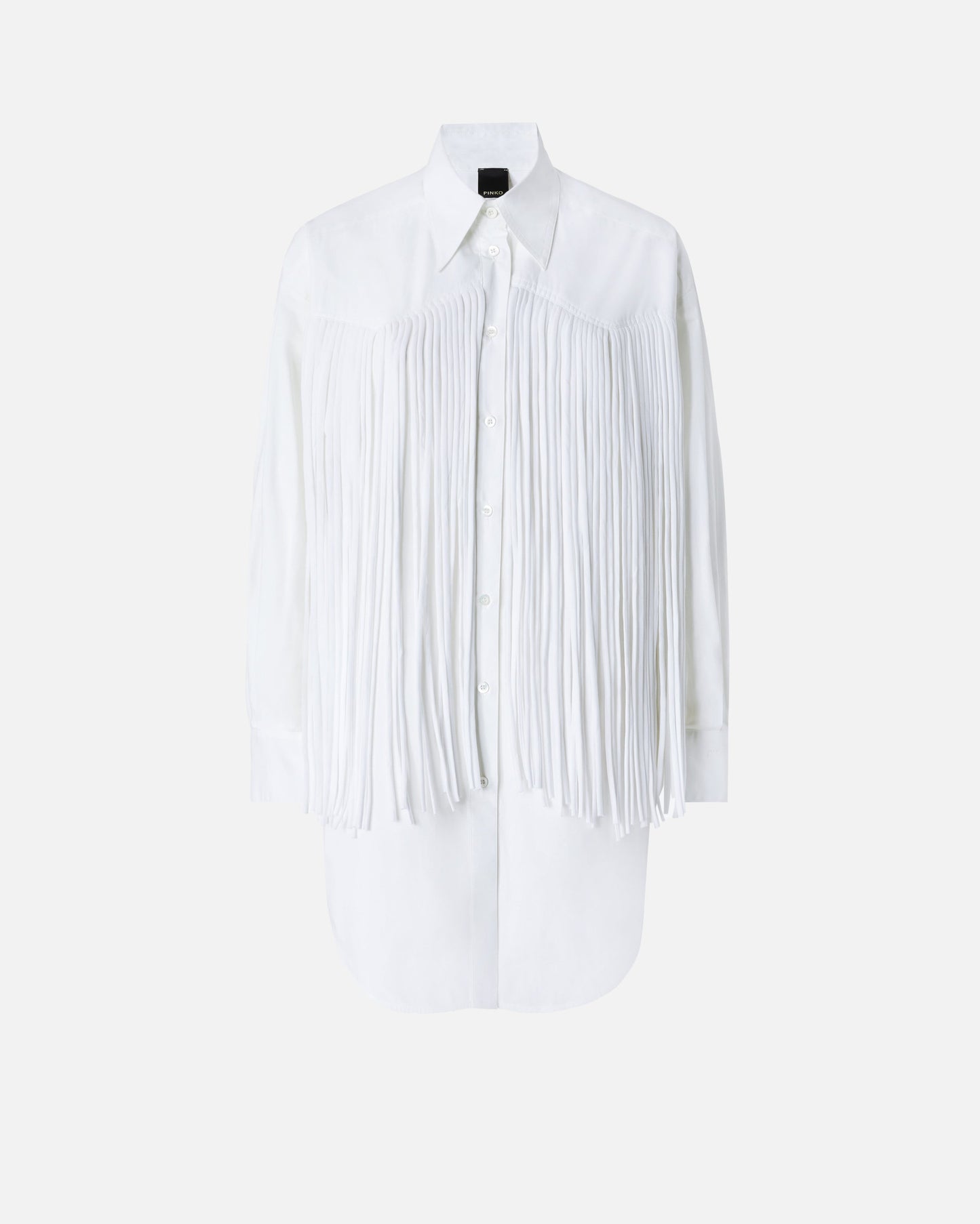 Mini shirt dress with fringing