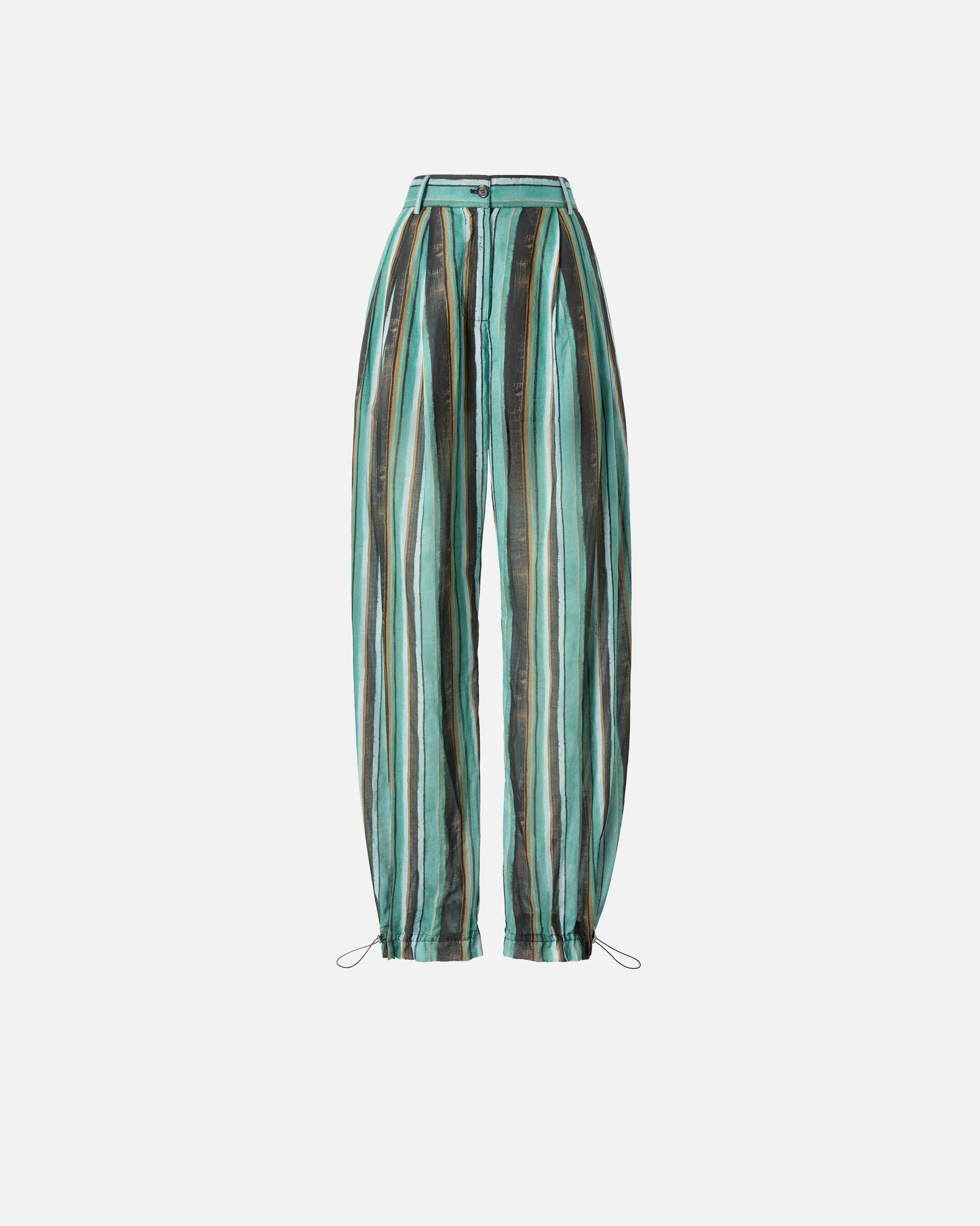 Relaxed-fit cotton trousers with brushstroke-effect stripes