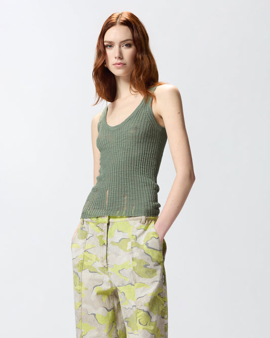 Ribbed vest top with logo