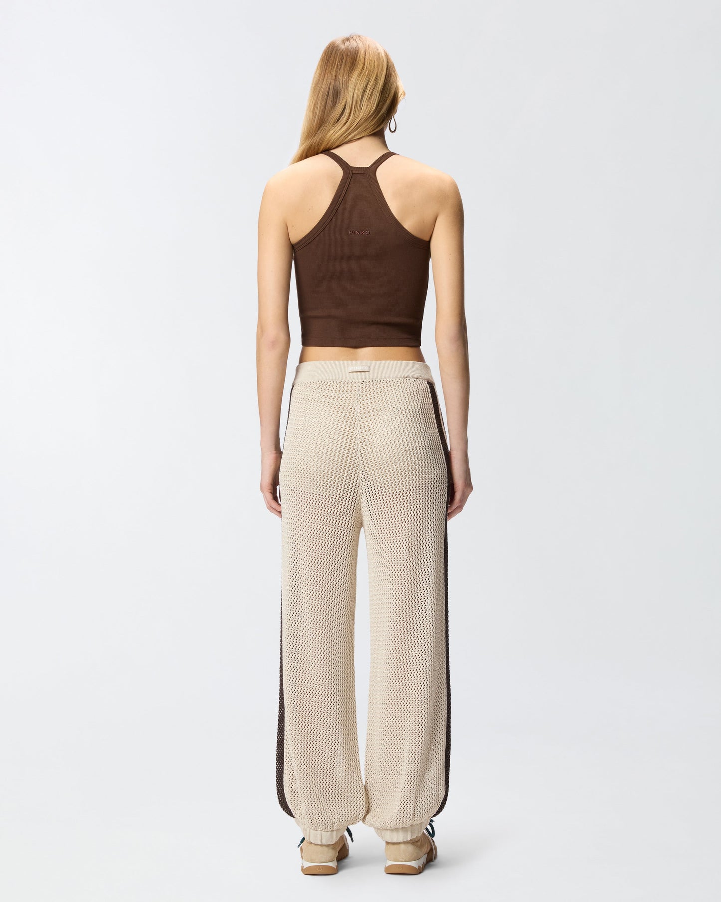 Cropped vest top with asymmetric neckline