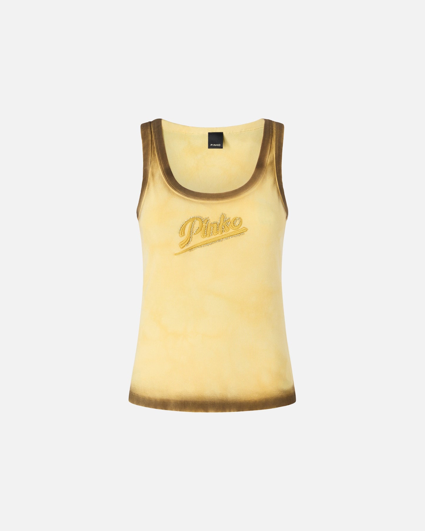 Spray-effect vest top with logo embroidery