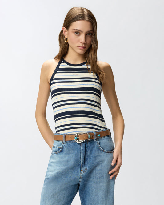 Ribbed vest top with logo