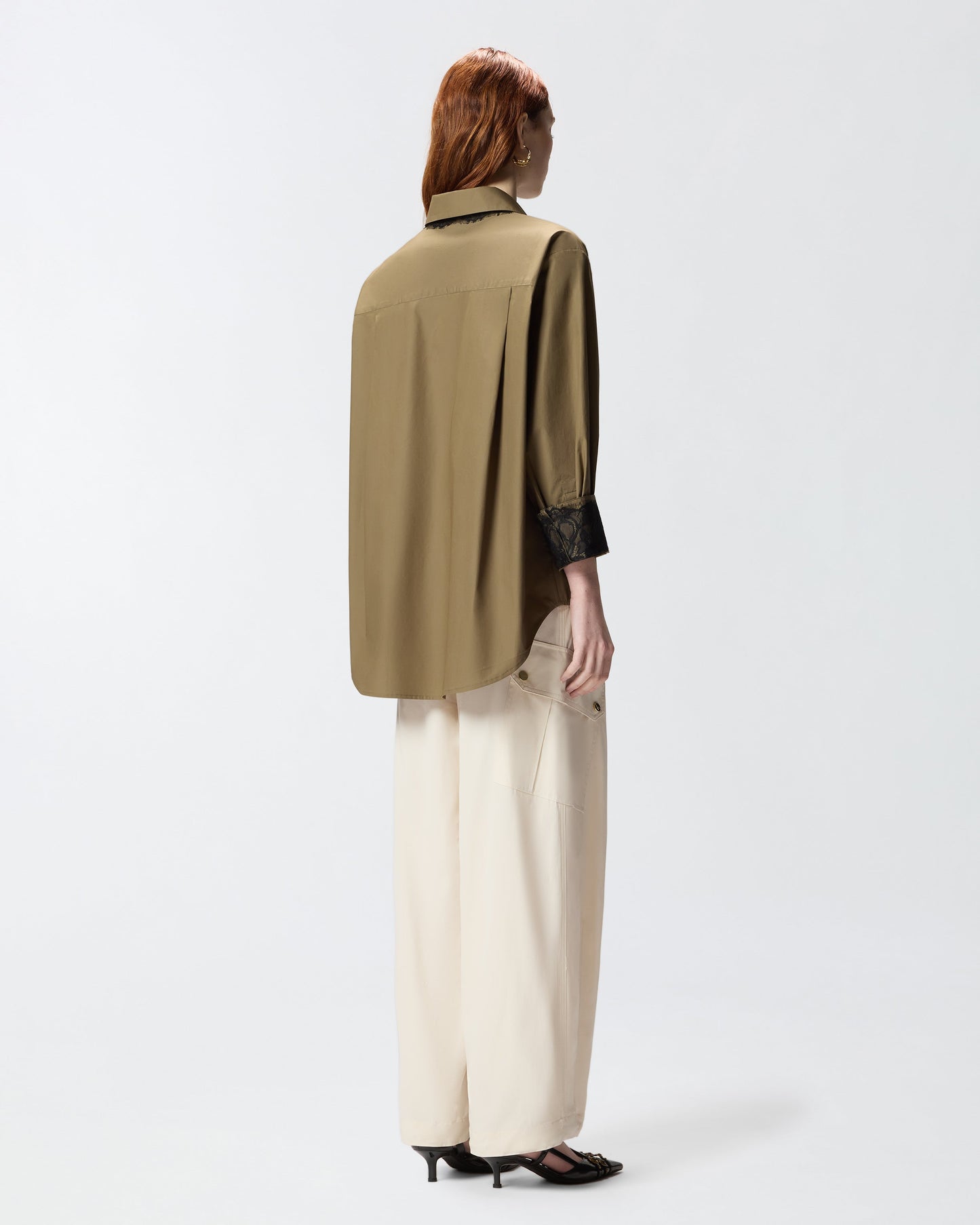 Poplin shirt with lace details