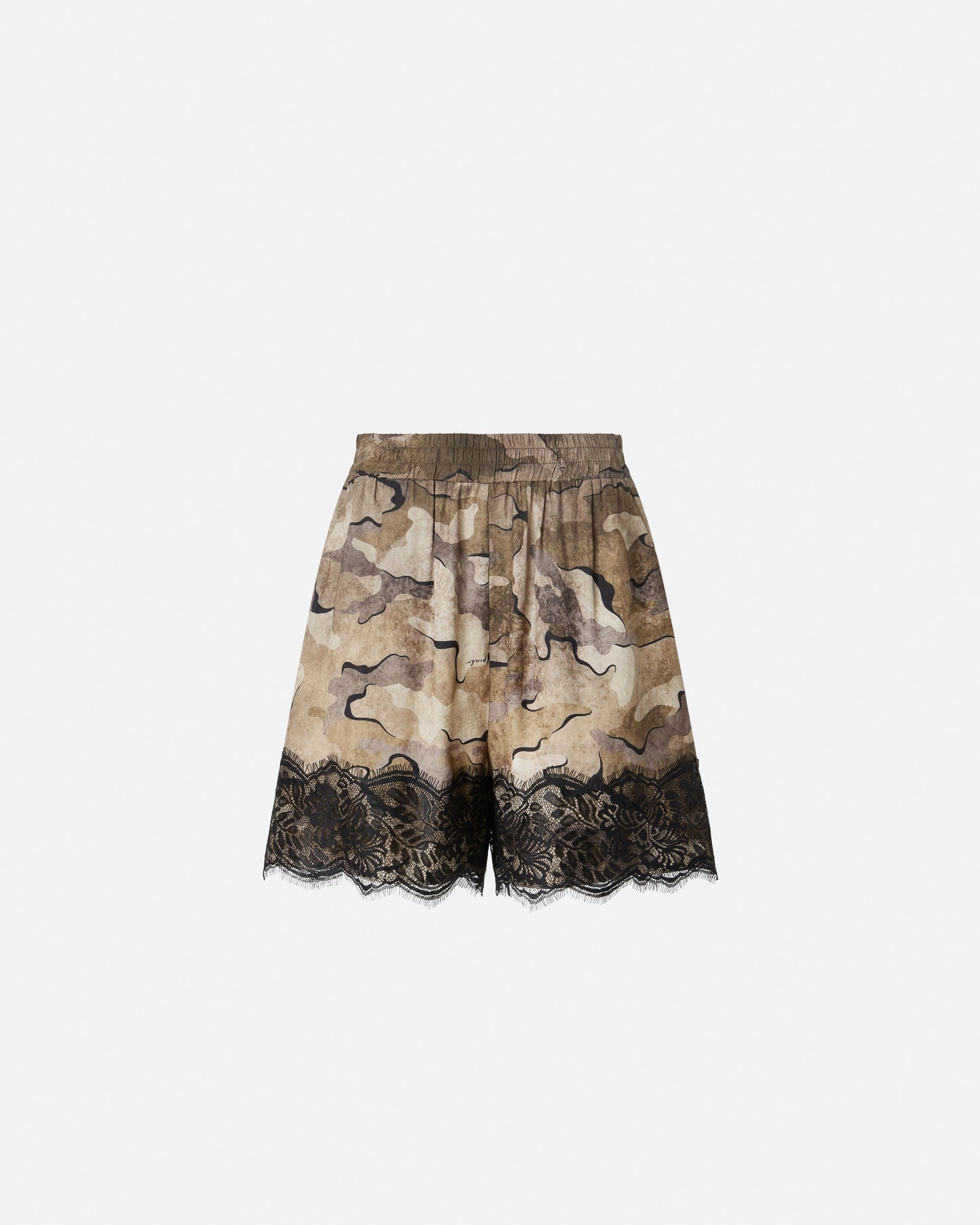 Camouflage shorts with lace