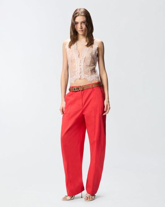 Barrel-fit trousers in stretch cotton