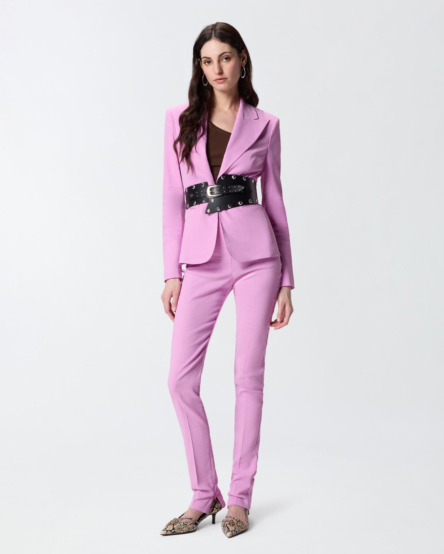 Linen-blend jacket with rear slit