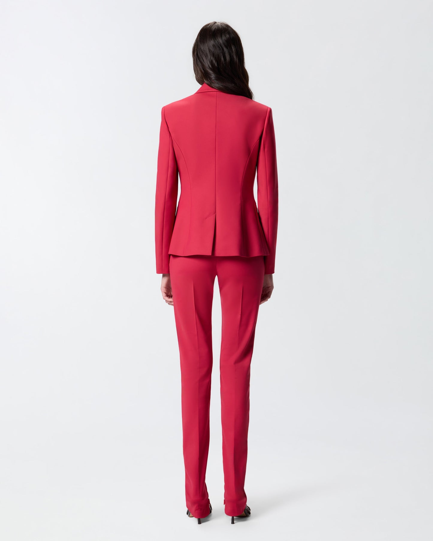 Satin jacket with rear slit