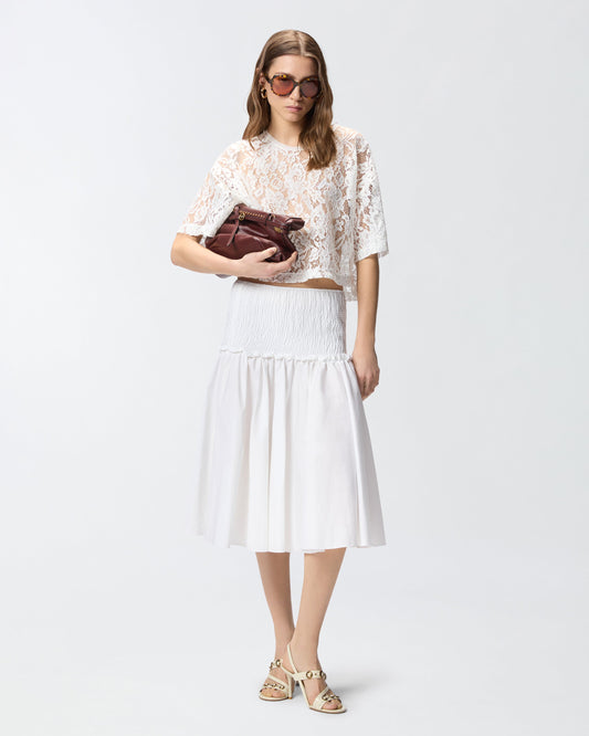 Midi skirt with elasticated band