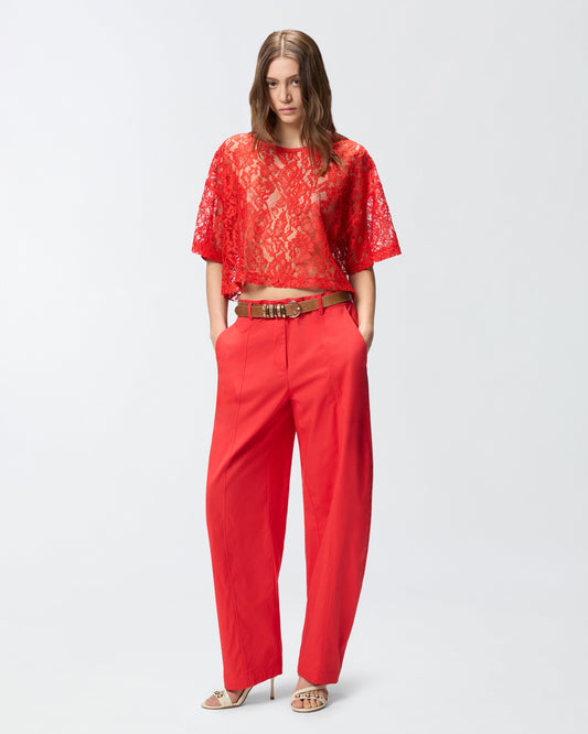 Cropped lace t-shirt