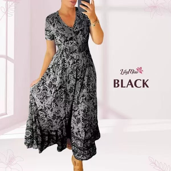 (💃Hot Sale - 45% OFF🔥)Floral print v-neck dress