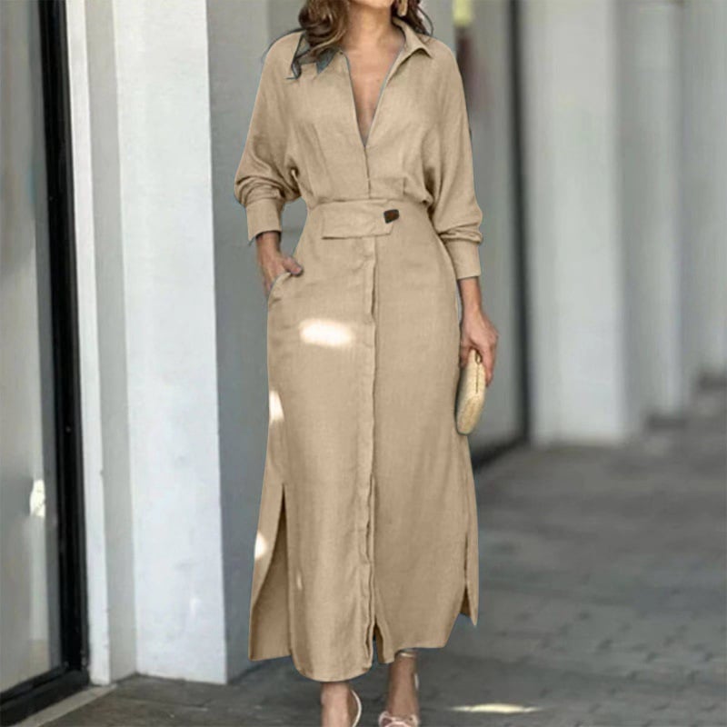 2024 Einfarbiges Maxikleid
